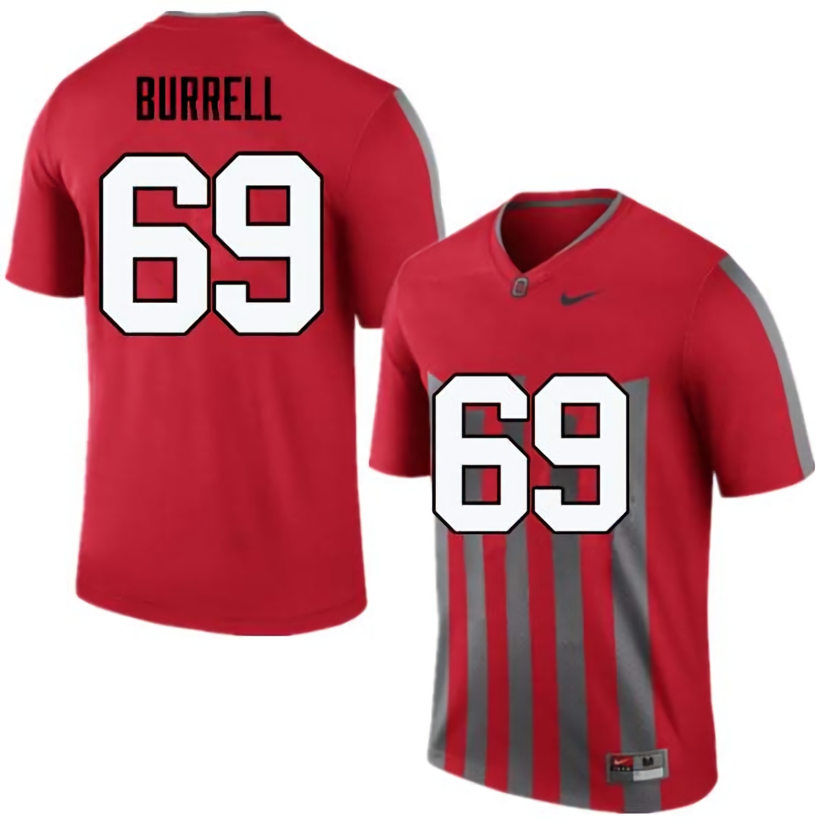 Matthew Burrell Ohio State Buckeyes Men's NCAA #69 Nike Throwback Red College Stitched Football Jersey UKI7056GG